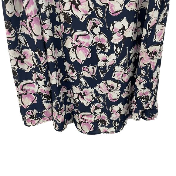 Andree by Unit Short Flutter Sleeve Floral Dress Navy Pink Womens 2X - Picture 5 of 6